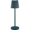 SHOT BOTLIGHTING EMMA Lampada da Tavolo LED Ricaricabile con Touch Dimmer|Autonomia fino a 48h|Ricarica USB con Base di Ricarica|IP54 per Interni, Esterni |Design Originale in Alluminio(Blu petrolio)