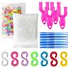 TRKETK Kit di 600 clip colorate a S per elastici, kit di ricariche per telai a S con telaio a 4 Y e 10 connettori a uncinetto, kit di ricarica per braccialetti fai da te (300 bianchi + 300 colorati)