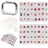 KBIBCK 65 blocchi di gioco Seaside Escape, blocchi da gioco Escape da 30 mm, blocchi da gioco Seaside Escape Mahjong con 3 set di adesivi, motivo bandiera nazionale, Mahjong, set mini Mahjongs per