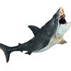 SIENON Megalodon - Grande giocattolo a forma di squalo, 27 cm, in plastica dipinta a mano, per il bagno, per la torta