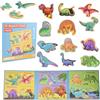 ASTARON Puzzle magnetico di dinosauri con adesivi riutilizzabili 80pcs per bambini, 40 pezzi puzzle Preschool Education Learning Travel Toys Car Plane Activities