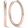 ChicSilver Orecchini Cerchio Argento 925 Donna, 20mm Orecchini Cerchio Donna Oro Rosa, Confezione Regalo per Compleanno Natale Anniversario