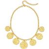 ENSKEFEN Collana con ciondoli multipli da donna Boho Vintage regolabile in oro collana audace girocollo girocollo collana alla moda con ciondolo a forma di cuore, one size, Ottone, Nessuna pietra