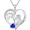 YL Collana di Cavallo in Argento 925 con Settembre Pietra Portafortuna Spinello Blu Gioielli Cuore Ciondolo a Forma di Cavallo per Donna Fidanzata