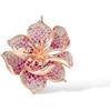 Santuzza Ciondolo a forma di ibisco in argento sterling 925 con zaffiro rosa e zirconia cubica per le donne, Argento sterling Argento Sterling Gemma, Zaffiro