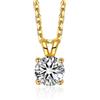 MomentWish Collana Moissanite Donna, 1 Carati Collana Oro Diamante Solitario Argento 925 Oro Bianco/Oro Rosa/Oro Gioiello Regalo di Natale per Donna