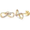CERSLIMO Orecchini in argento 925 oro rosa, infinito orecchini in argento Sterling oro rosa con zirconi infiniti gioielli regalo, Zirconia cubica, Zirconia cubica