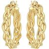 DelPia, Orecchini Modello Treccia Cerchio in Oro 18kt e Argento Sterling 925 (20mm)
