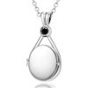 VICKWOOD H2O Improvvisamente sirena con medaglione placcato in platino con 5A zirconi h2o Amuleto personalizzato per immagini Regalo per donne per compleanno (5A Silber_Schwarz)
