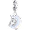 luvhaha Charm a forma di unicorno lunare, in argento Sterling 925, compatibile con braccialetti Pandora da donna