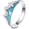 ONEFINITY Anelli di montagna in argento Sterling 925 turchese anelli di montagna anelli di fede gioielli di montagna per le donne, Argento sterling, Turchese