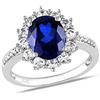 SILVEGO Anello della principessa Kate con zaffiro sintetico argento Sterling 925