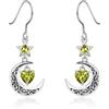 Qings Orecchini Luna Argento 925 Granato Ametista Acquamarina Smeraldo Rubino Peridoto Zaffiro Tormalina Citrino Tanzanite Orecchini Stella e Mezzaluna Celtica con Pendenti Pietra di Nascita di Cuore