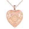 VIKILEE Cuore Portafoto Medaglione Collana Argento 925 Donna: Fiore di Sole Collana di Foto Bellissimo-Ciondolo Portafoto Collane Amuleto Gioielli-Compleanno Anniversario Natale Regali per Lei Oro Rosa