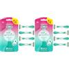 Wilkinson Sword - MyIntuition Smooth Sensitive Quattro - Rasoio Usa & Getta - Rasoio a 4 Lame per Donna - 2 Strisce Lubrificanti con Aloe Vera e Vitamina E - Confezione 3+1
