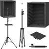 TONOR Targhetta Isolante Microfono per Studio, Scatola in Schiuma Acustica Incorniciata per Registrazioni Professionali, Filtro Microfono per Assorbimento Acustico, Cabina di Canto, Podcast, 190 cm