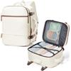 suradar Zaino Ryanair 40x30x20 da Viaggio Aereo Bagaglio a Mano 40x30x20 per Wizzair Eurowings Vueling Piccolo Borsa da Cabina per Donna Uomo, Zaini Porta PC Lavoro Scuola Trekking Beige con marrone