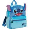 Disney Lilo e Stitch - Zaino in peluche per bambini, zaino per la scuola, 3D, con porta pranzo e per libri, regalo, Blu, Taglia unica