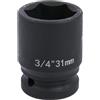 szkoo Chiave a bussola da 3/4 da 31 mm, bussole a impatto standard a 6 punti realizzate in acciaio legato al cromo molibdeno, metriche