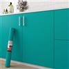 Decotalk Carta da Parati Camera da Letto Blu Pavone 60X500cm Carta da Parati Adesiva Moderne Blu Pellicola Adesiva per Cucina Impermeabile Rivestimento per Muro Camera da Letto Bagno Decorare