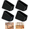 Rairsky 4Pcs Piedini per Scala Alluminio, Rivestimento Piedini Scalette, Protezione Antiscivolo per Piedino di Scala, Universali Tappi per Scale in Alluminio di Ricambio per Scale Pieghevoli (Nero)