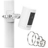 HOLACA Supporto per asta compatibile con fotocamera esterna Rin-g, batteria Stick Up Cam Battery/Plug-in/Pro, telecamera interna (Indoor Cam), fotocamera Spotlight Pro/Plus & pannello solare | bianco
