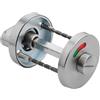 Achkey Rosone per WC con indicatore del documento, set di rosette in acciaio inox, maniglia per porta WC in acciaio inox, per bagno