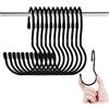 KINBOM 12 Pezzi 10cm Ganci a Forma di S, Ganci a S per Appendere Appendini per Borse Armadio per Appendere Accessori Strumenti Utensili (Nero)