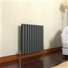 GY Bath Progettista ovale 600x590mm della colonna del radiatore orizzontale Antracite Doppio Moderno Riscaldamento Centrale Rads