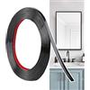 Hengrongshen Modanatura Adesiva per Pareti Nero Opaco (12M x 0.65cm) Facile da Tagliare e Incollare, Strisce Decorative Flessibili in PVC per Cornici, Specchi, Soffitti, Pavimenti, Armadi, Piastrelle