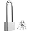 Karjiaja Lucchetto ad arco lungo con chiavi, resistente alle intemperie, in acciaio inox, resistente, con chiave uguale per capannoni, palestre, armadietti scolastici, porte del garage, 30 mm, argento