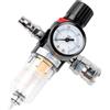 Casenly Unità di Manutenzione Riduttore di Pressione 1/4, Regolatore di aria Compressa Accessori Compressore con Separatore d'acqua e Attacchi Rapidi per Filtro Compressore e Utensili dell'aria