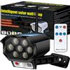 Retoo Telecamera di Sorveglianza Finta da esterno CCTV Con Luce, Dummy - Telecamera con Lampada Solare a LED, Pannello Solare, Uso Esterno, Per Giardino, Terrazza, Montaggio a Parete
