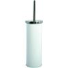 MSV - Scopino per WC con Supporto - Acciaio Inox e Acciaio - per riporre Accessori per Doccia e Vasca - Ø 10 x 40 cm - Bianco - Ideale per Prodotti per la Cura Personale