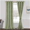 JIUZHEN Tende in velluto verde salvia - Tende per finestre della camera da letto, oscuramento della stanza, ad alta efficienza energetica per soggiorno, ufficio, balcone, larghezza 132 x lunghezza 213