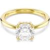 Swarovski Stilla Anello Cocktail, Gioiello Versatile per Occasioni Speciali con Zirconia, Pietre Scintillanti a Taglio Princess, Montatura a Griffe, Placcatura in Tonalità Oro, Taglia 60