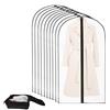 Zythrem 10PCS Custodie per Abbigliamento Guardaroba Cerniera Lungo Custodia Porta Abiti Copriabiti Antipolvere Trasparenti Custodie Copri Abiti per Smoking,Giacca (10PCS 60*100CM +1PCS Borsa Scarpe)