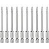 QUARKZMAN 10pz T15 Bit Torx di Sicurezza 1/4 Asta Esagonale 3 Lungo Acciaio S2 Magnetica Bit Stellare Antimanomissione Cacciavite Testa Torx con Foro per Punte Trapano