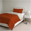 Italian Bed Linen Set Copripiumino 100% Cotone Natural Color, Made in Italy - Parure Copri Piumino - Sacco Piumone 200x200 cm con Doppia Patella e Federa Cuscino, Piazza e Mezza, Terra/Panna