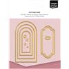 Vaessen Creative Fustelle Goffratura-Banner Rotondi & Etichette-11 Pezzi da 2 x 5 cm a 5 x 9,5 cm-per il Fai Da Te, Lavori di Carta-con Mini Macchine da Taglio e Embossing, Oro, 14 Unità