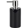 Spirella Dispenser per Sapone Liquido Tube Dispenser per lozioni in Ceramica con Dispenser in ABS Cromato capacità 300 ML (ØxH): 7 x 16 cm - Nero