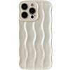 Caseative Cornice ondulata con motivo ondulato ad acqua morbida, compatibile con custodia per iPhone (bianco, iPhone 14 Pro Max)