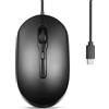 Perixx PERIMICE-222CB2 - Mouse USB-C cablato - Affidabile cavo USB-C da 60 cm per laptop o tablet, clic silenzioso, nero