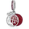 LSxAB Charm scintillante a forma di albero della vita, compatibile con braccialetti Pandora, poco, Rame, Non pietra preziosa