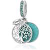 LSxAB Charm scintillante a forma di albero della vita, compatibile con braccialetti Pandora, 4.5-5.0mm, Rame, Non pietra preziosa
