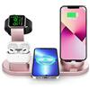 XiaoMuTongABC Stazione di ricarica wireless 4 in 1, Caricatore Wireless per iPhone iWatch AirPods