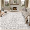 HUGEAR Vintage Tappeto Salotto Grigio Tappeti 300x400cm Soggiorno Antiscivolo Lavabile in Lavatrice Tapette Camera da Letto Sala Ufficio Bambina Bambino Pelo Corto Grande Carpet