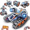 PLAXSOON Giocattolo da costruzione con luce LED, app 5 in 1 e telecomando | Carro armato robot, mattoncini da costruzione, 604 pezzi, giocattolo educativo STEM, regalo per bambini dai 8 ai 12 anni