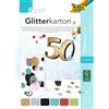 folia 85139 - Blocco di Carta Glitterata Basic, 300 g/mq, 6 Fogli, ca. 17,4 x 24,5 cm