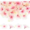 M METERXITY 100-Pezzi Fiori Di Orchidea Artificiali, Teste Di Fiori Di Seta Finta Per Decorazioni Fai Da Te/Abbigliamento/Matrimoni/Feste [Rosa+Verde, 2.2/5.5cm]